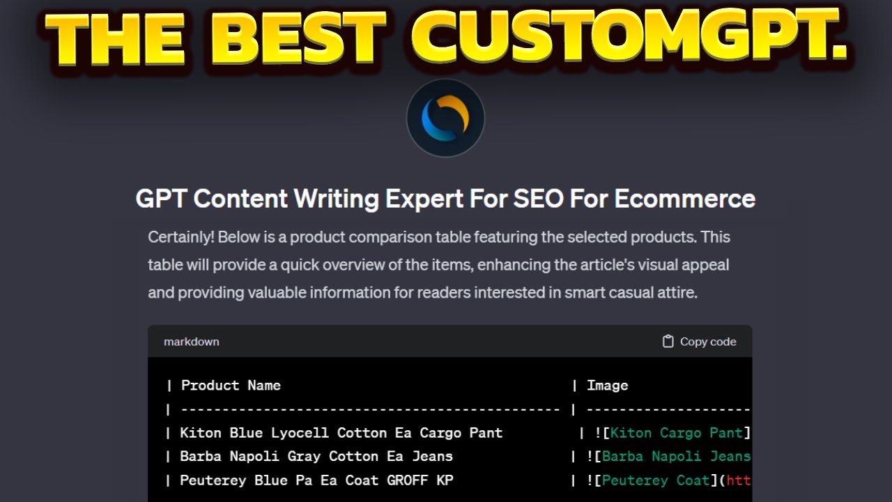 Generate SEO-Optimized Content for E-Commerce Websites with CustomGPT