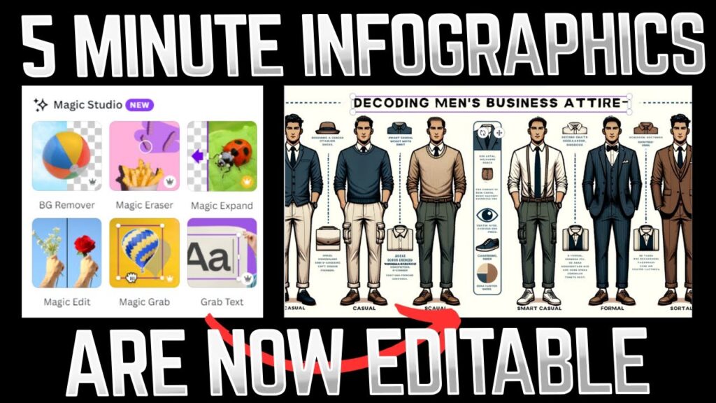 Canva Magic Tools for editing Dall-e 3 infographics