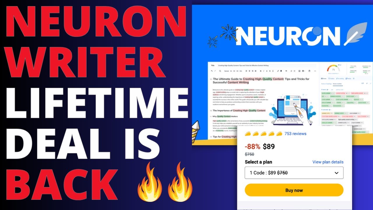 NeuronWriter Lifetime Deal is BACK!